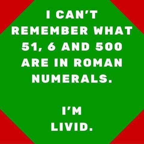 1 CAN'T
Ld 1 I FN)
51, 6 AND 500
ARE IN ROMAN
NUMERALS.

(M
LIVID.