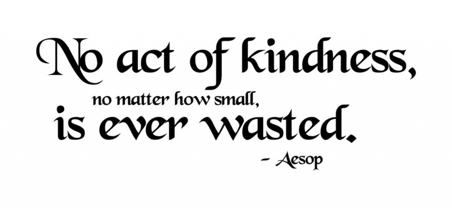 Mo act of Kindness,

, Nomatter how small,

is ever Wasted.