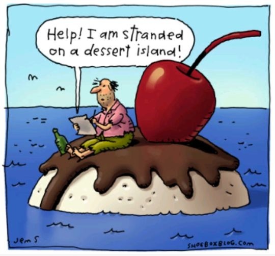 Help! I am sfranded
oh a dessert island!