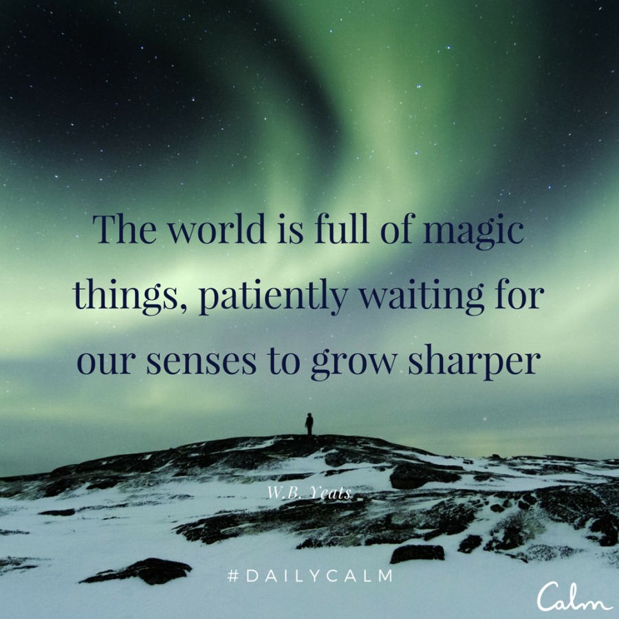 The world is full of
things, patiently waiting for

our senses to grow sharper