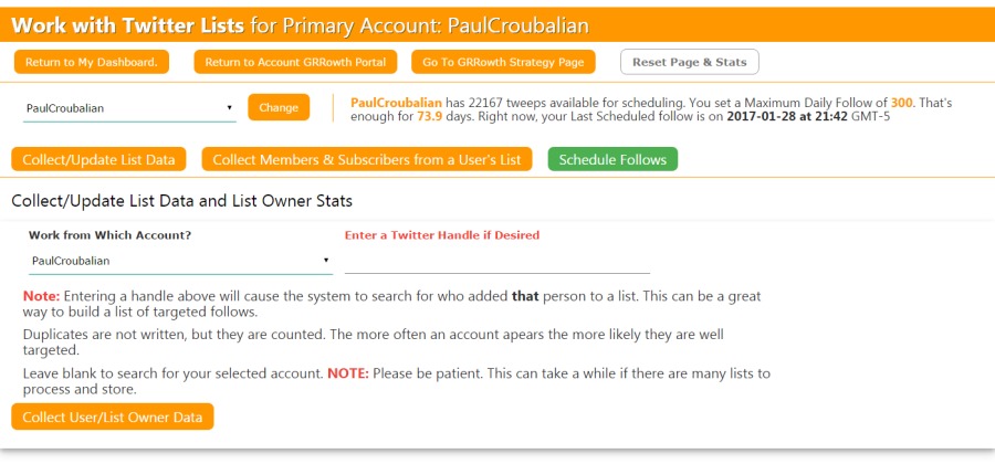 Follow Members of a Specific User's Twitter Lists

Foto Fo0em Which Accomnt?

Postman

Tuatter Lists Found

Omer

achat, (xe

 

es 3 Tersthes Mande to Search

ph cx

avatia

 

T2014, pMamte 8, Fiancrbas 124, Tan 137

(0h 701) tem, $e 23. Snbncriens 23, Toth 30

+ ye, Aerie 12 #atncrbers 120, Totw 140

ies Rasoers, $¥er ees

 

Sw weashabin S48, $Wators 11, $ubacrbers 49, Tekx 60

Corr? 2012 Spmaiars, $ermtars 18, $dimesbars 108, Totsd 196