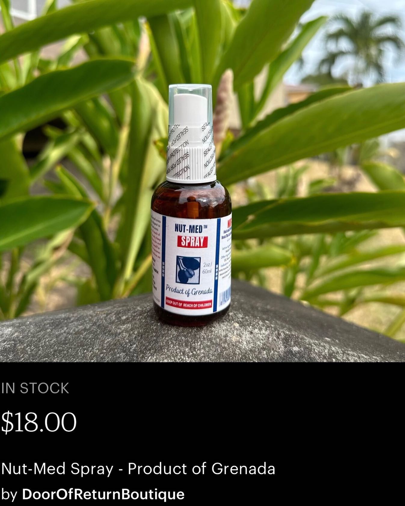 IN STOCK

$18.00

Nut-Med Spray - Product of Grenada
by DoorOfReturnBoutique