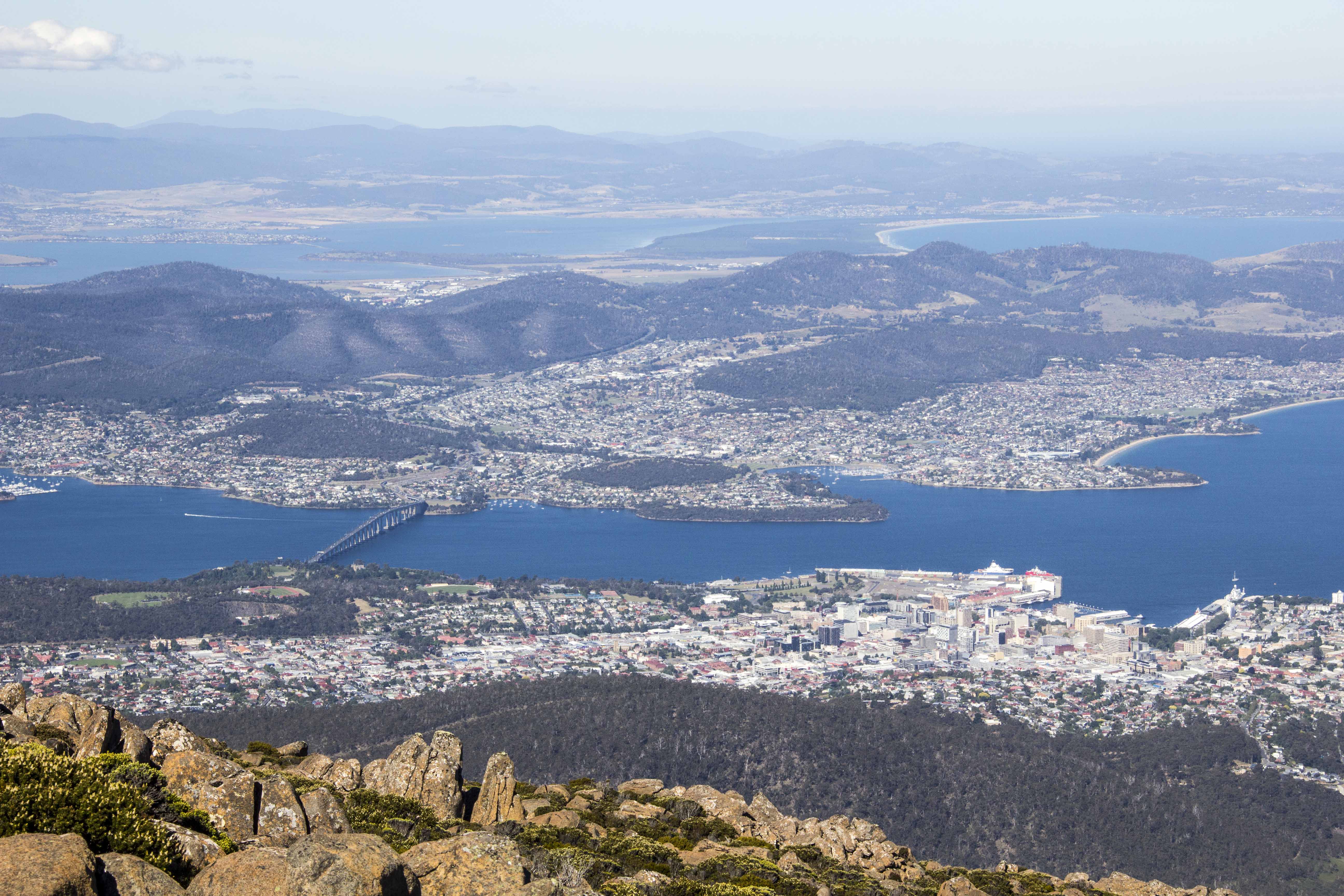 View of Hobart from Mt Wellington