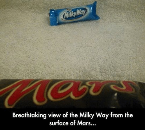 es:

  
     

  

Breathtaking view of the Milky Way from the
surface of Mars...