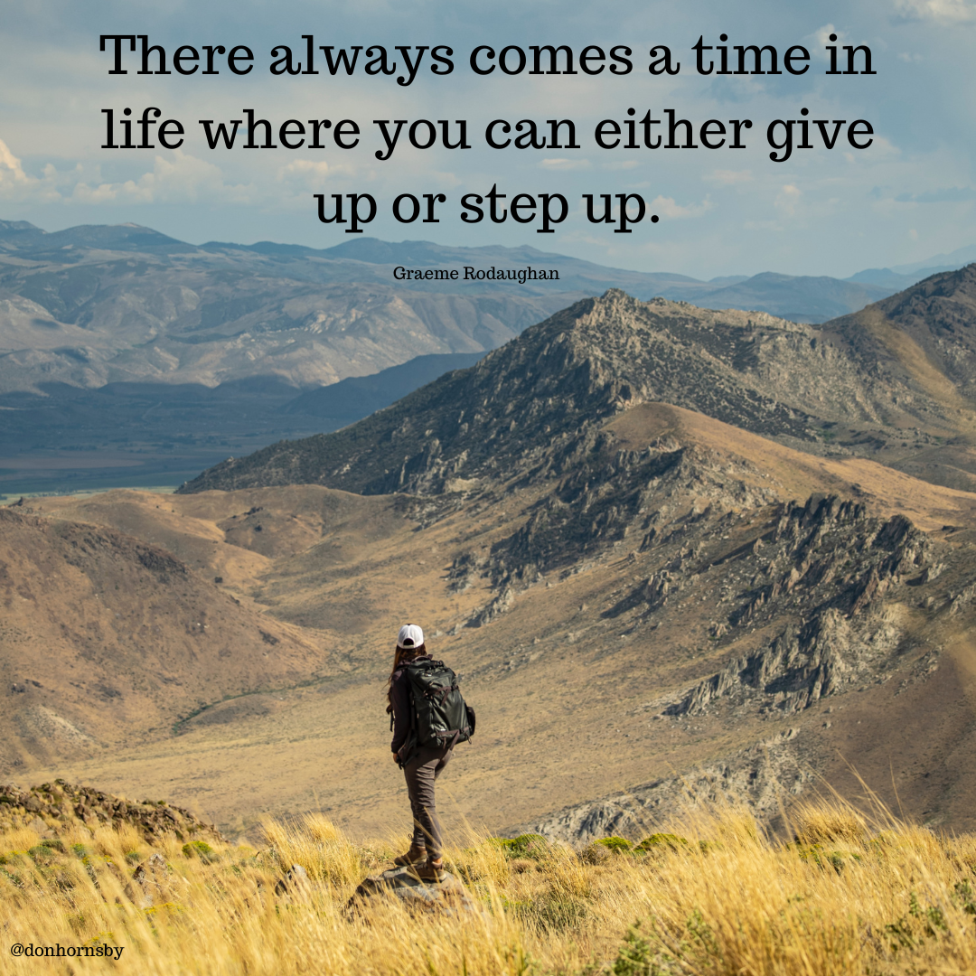 There always comes a time in
life where you can either give
up or step up.

   

@donhornsby