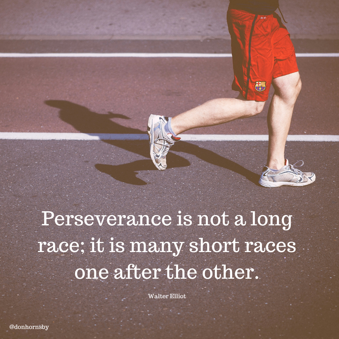 Perseverance is not a long
race; it is many short races -
one after the other.

Walter Elliot

ERT Tee