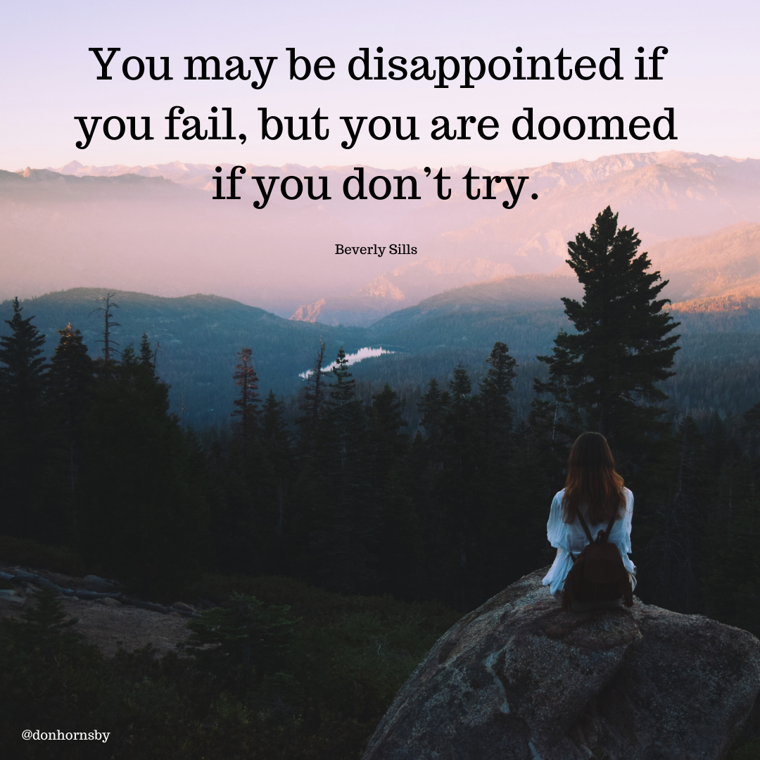 You may be disappointed if
you fail, but you are doomed
if you don't try.

Beverly Sills

 

LE