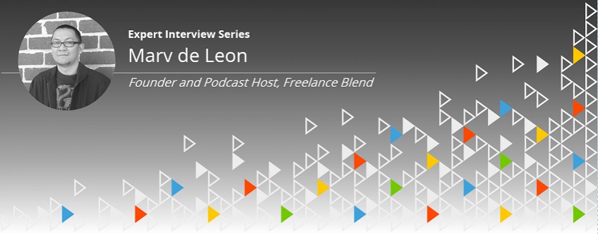 >

: . Rey op
—— Marvde Leon b [ N >

3 Founder and Podcast Host, Freelance Blend De %
5

b

> > p nd