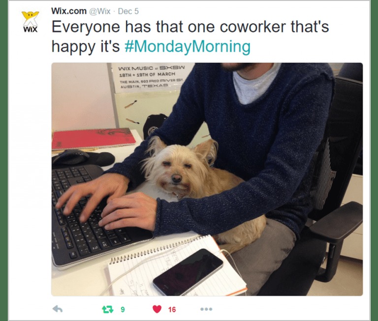 Wix.com

wx Everyone has that one coworker that's
happy it's #MondayMorning