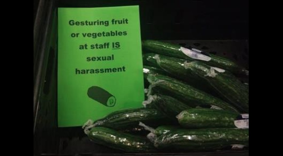 Gesturing fruit
or vegetables
at staff IS

sexual

harassment