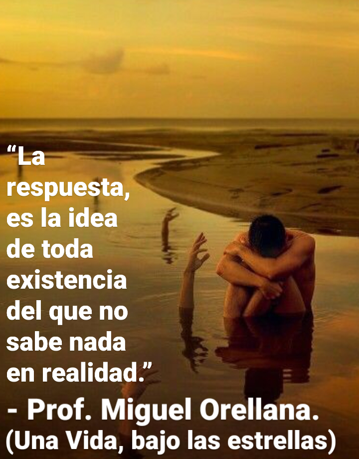 existencia PF

=
del que no
sabe nada
en realidad.”

- Prof. Miguel Orellana.
(Una Vida, bajo las estrellas)