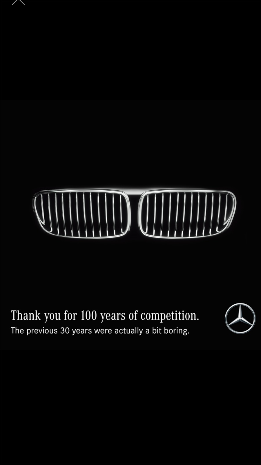 7 N\

 

Thank you for 100 years of competition. oN

The previous 30 years were actually a bit boring.