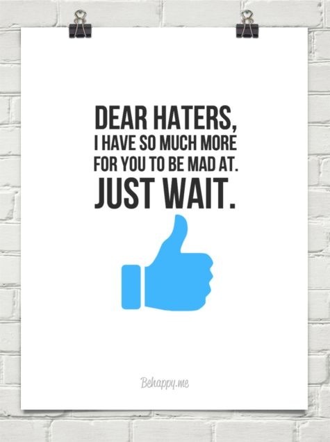 —

DEAR HATERS,

OR
FOR YOU TO BE MAD AT.