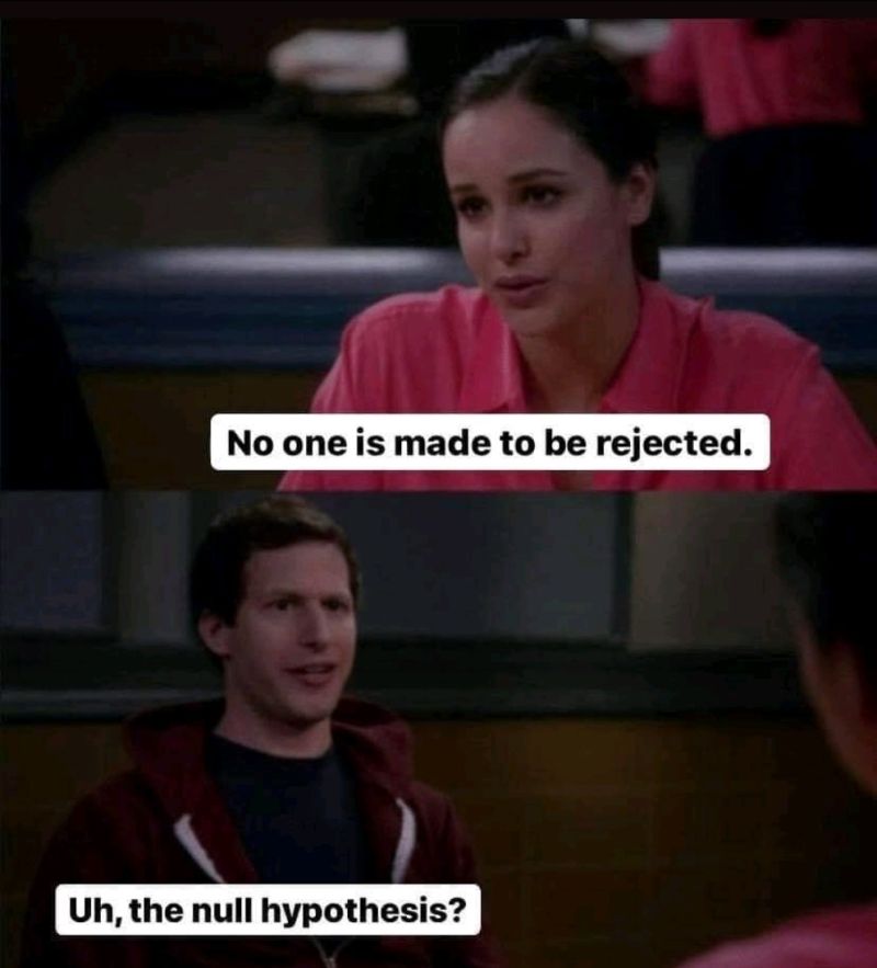 No one is made to be rejected.

Uh, the null hypothesis?