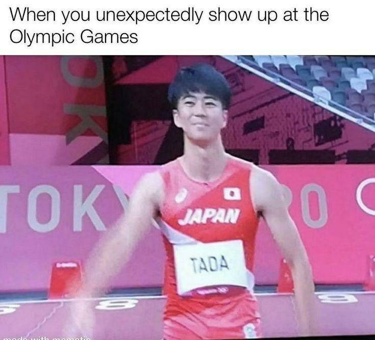 When you unexpectedly show up at the
Olympic Games