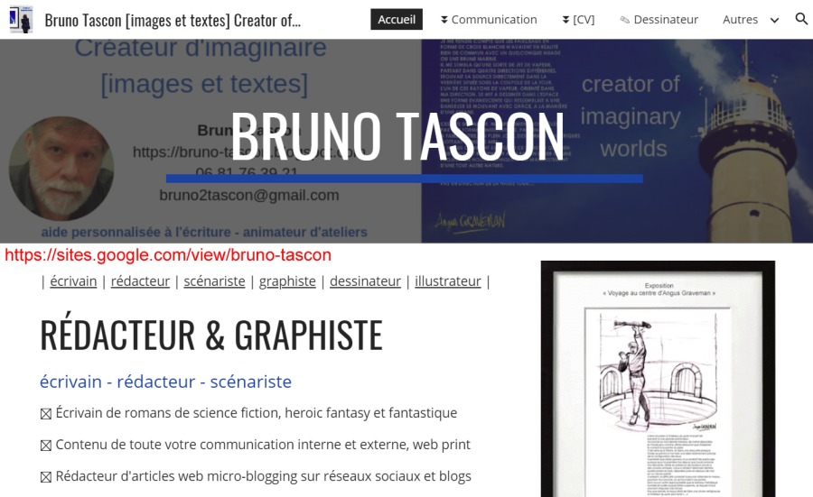 % Bruno Tascon [images et textes] Creator of == : ni Bi ener Autres v Q

BRUNO TASCON

 

ateur | (lystrate

 

RÉDACTEUR & GRAPHISTE #