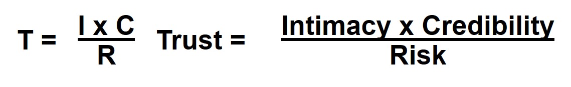 _ IxC _ Intimacy x Credibility
T= “R Trust = Risk