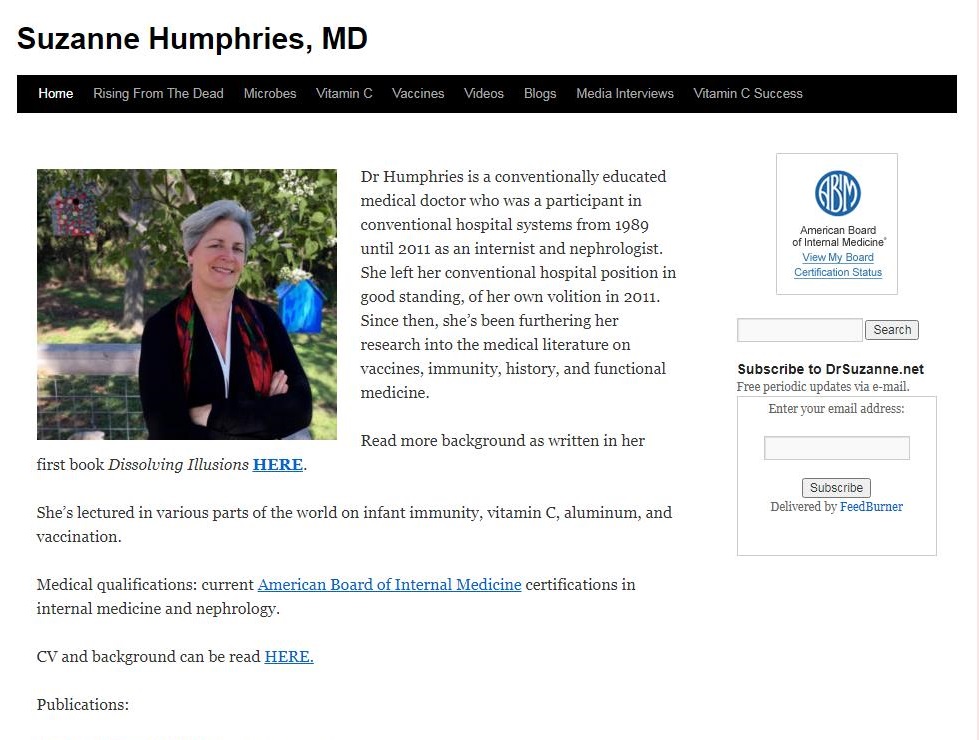 Suzanne Humphries, MD

 

vd in vanous parts of the world on infant immunity, vitaman C, aluminum, and