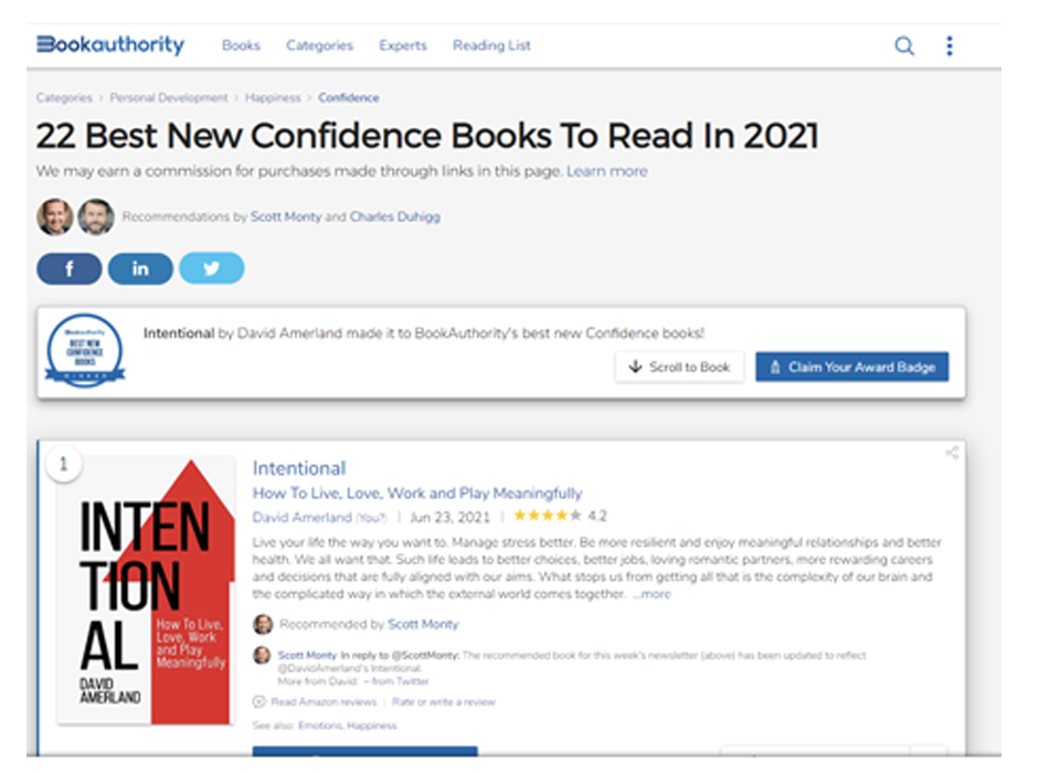 Bookauthority . Q
22 Best New Confidence Books To Read In 2021

ee
aoe»

 

(=) Intentional ’ . dence book