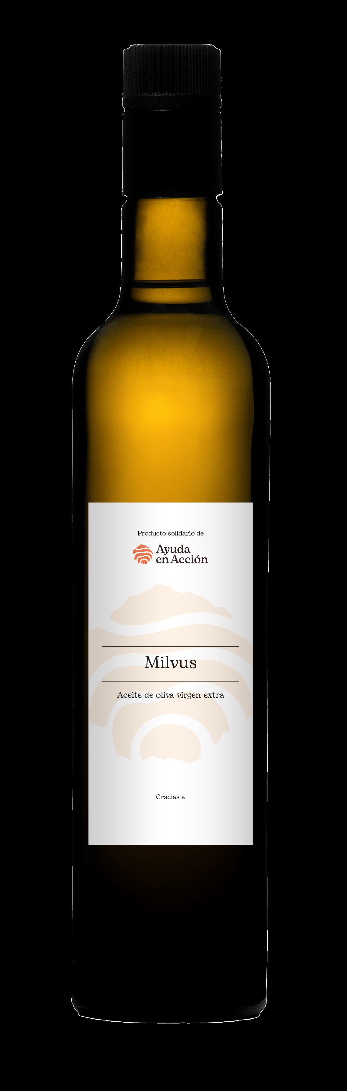Producto solidario de
Ayuda
enAccion
Milvus
Aceite de oliva virden extra
Gracias a