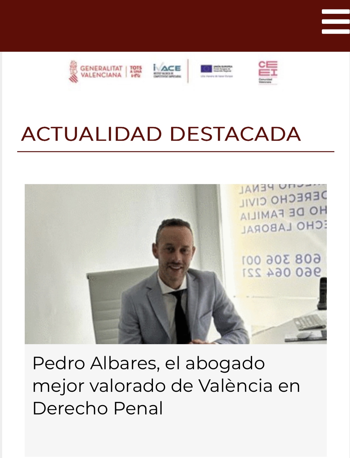 NY
Pedro Albares, el abogado
mejor valorado de Valencia en
Derecho Penal