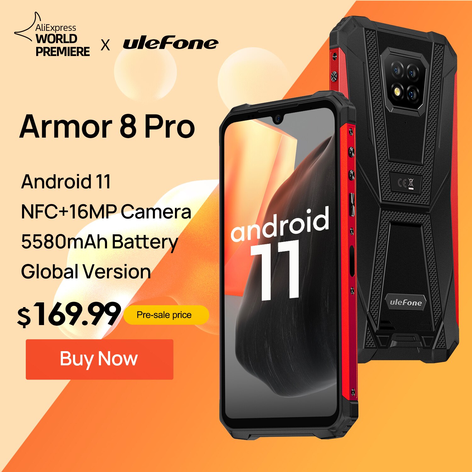 hoes
WORLD

0
revere X  UleFone

Armor 8 Pro

Android 11
NFC+16MP Camera
5580mAh Battery
Global Version

$169.99, rower

a
