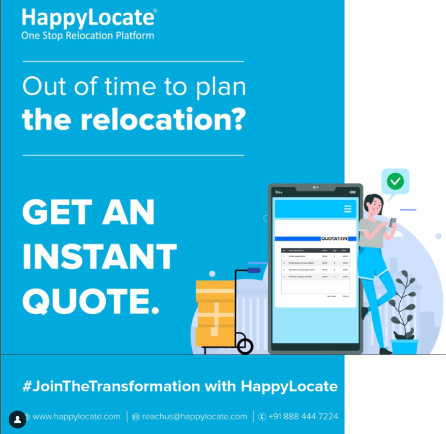HappylLocate

One Stop Relocation Platform

Out of time to plan
LCR CHET

GET AN
INSTANT
QUOTE. i

#JoinTheTransformation with HappylLocate oo