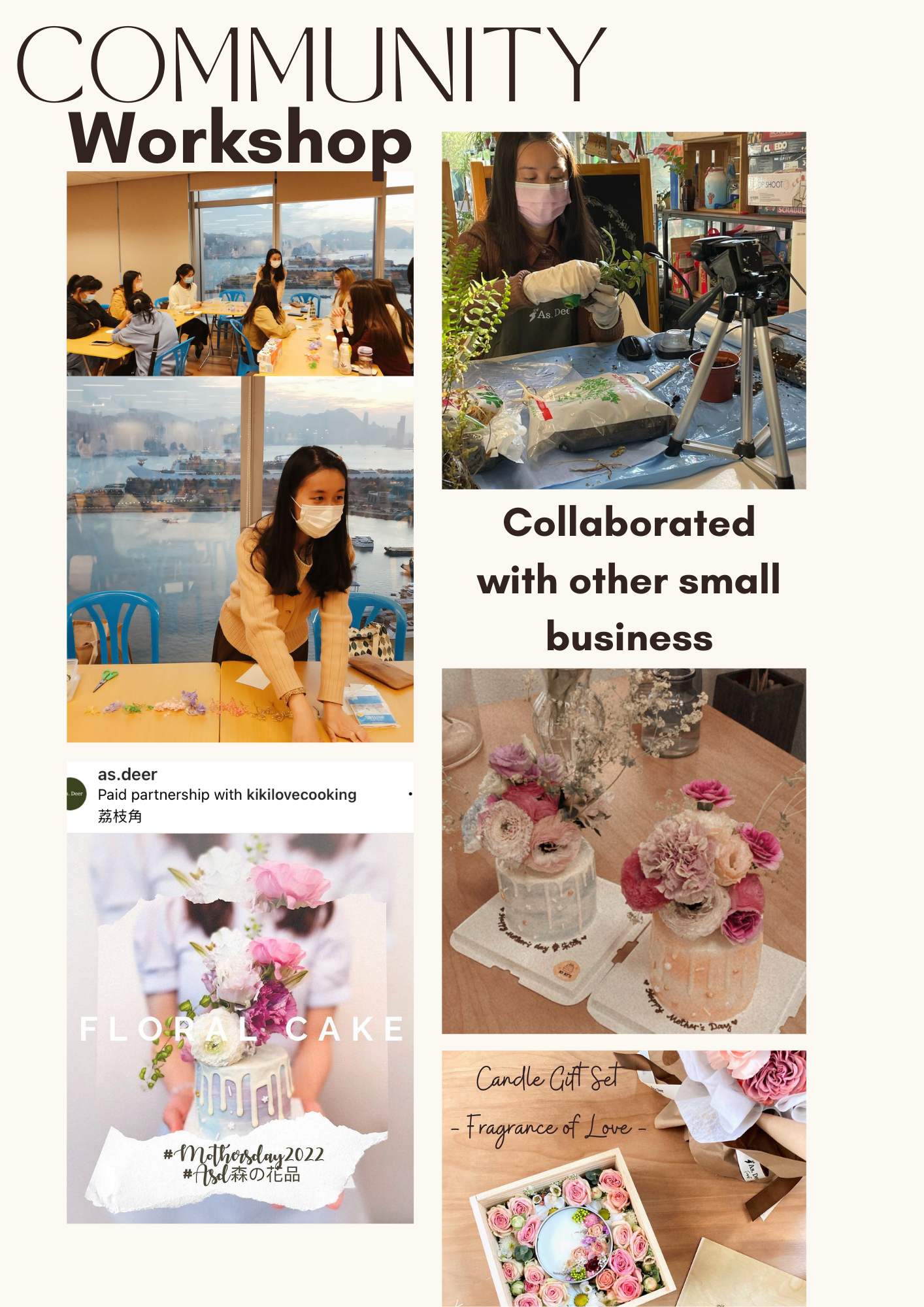 COMMUNITY

Workshop

     

Collaborated
with other small
business

as.deer
PD Paid partnership with kikilovecooking
Bs
ws
Rv

 

os

oh dh hel 2022

FOIE

&gt; § |