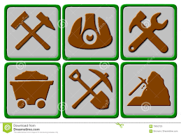 Símbolos da mineração ilustração stock. Ilustração de panela - 70652723