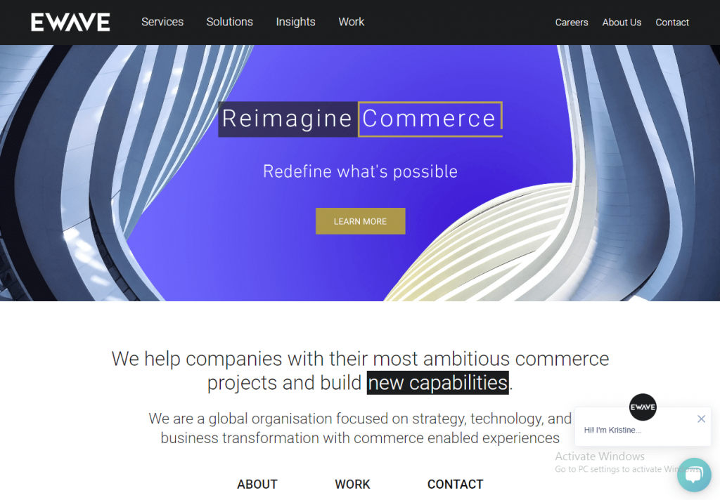 eWave Commerce PWA Development - eimaginejtommerce

Redefine what's

 

We help companies with their most ambitious commerce

 

ABOUT WORK CONTACT