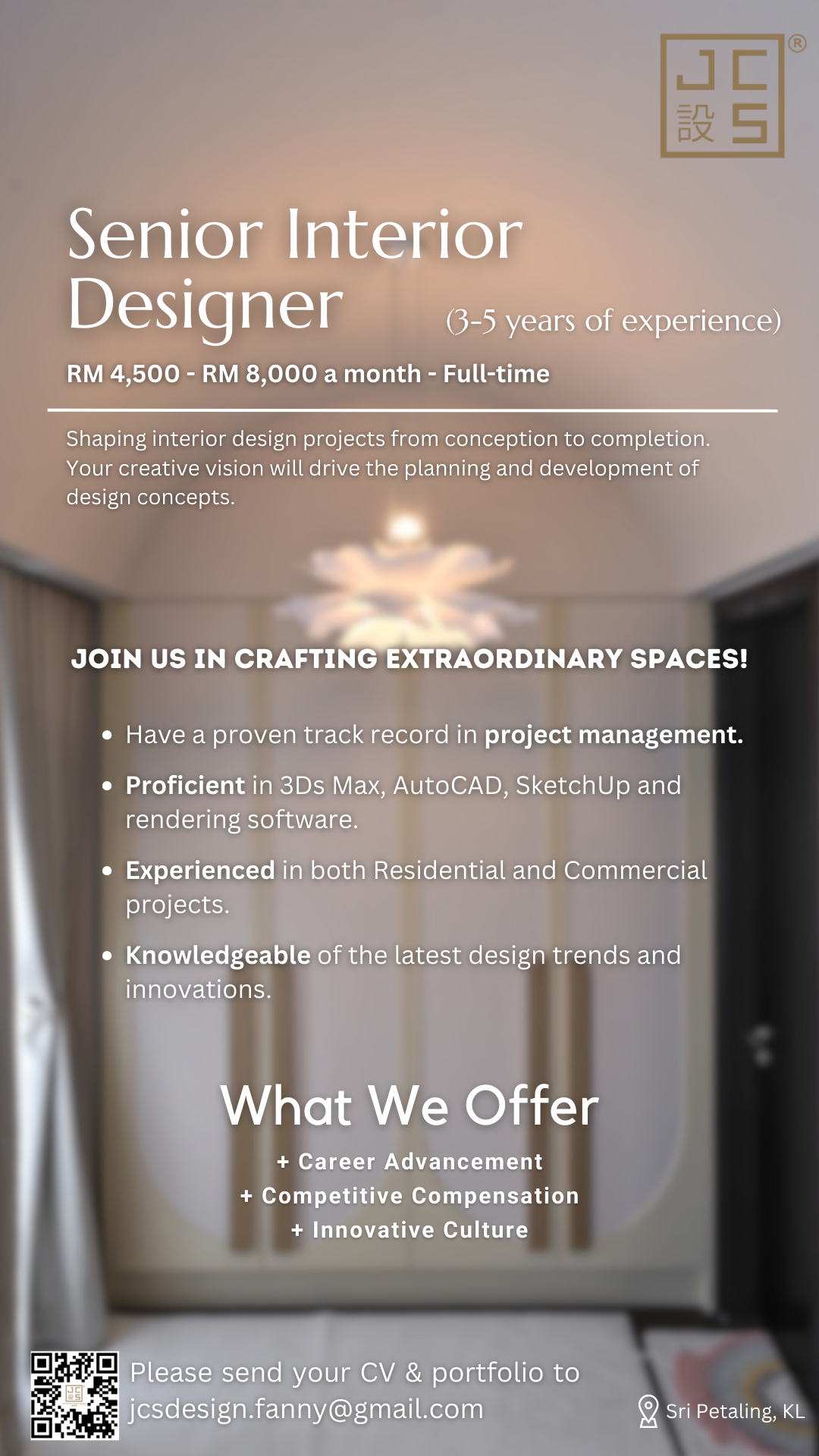 “sYe]e RM 8,000 a month - Full-time

g Interior design
reative vision w
design concepts

 

re.