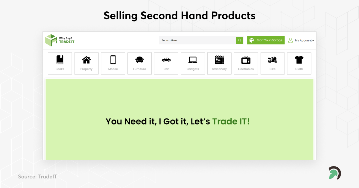 eCommerce business idea - Selling Second Hand Products

0 = = 0 B oo = «

You Need it, | Got it, Let's Trade IT!