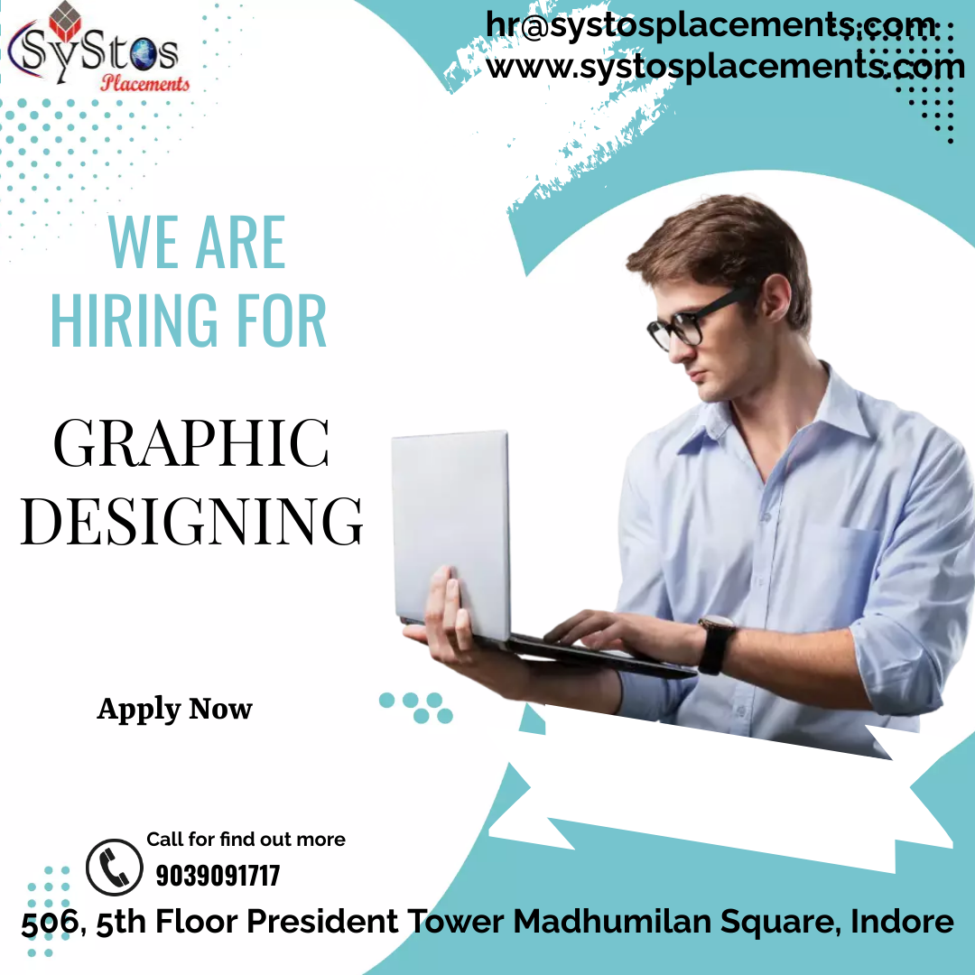 HIRING FOR

GRAPHIC
DESIGNING

Apply Now

Call for find out more
Stes ®© 9039091717

506, sth Floor President