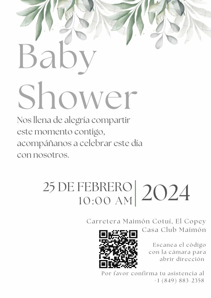 AWN 7H
Baby
Shower

Nos llena de alegria compartir
este momento contigo,
acompananos a celebrar este dia

CON NOSOLros.

25 DE FEBRERO
10:00 AM

2024