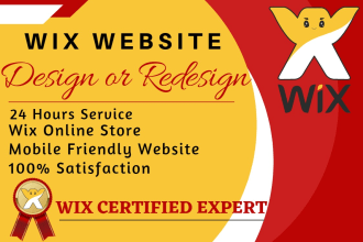 Wix Website Design - ~

WIX WEBSITE
Design 00 T

  

tig
“9

24 Hours Service

Wix Online Store

Mobile Friendly Website

100% Satisfaction

jo CERTIFIED EXPER