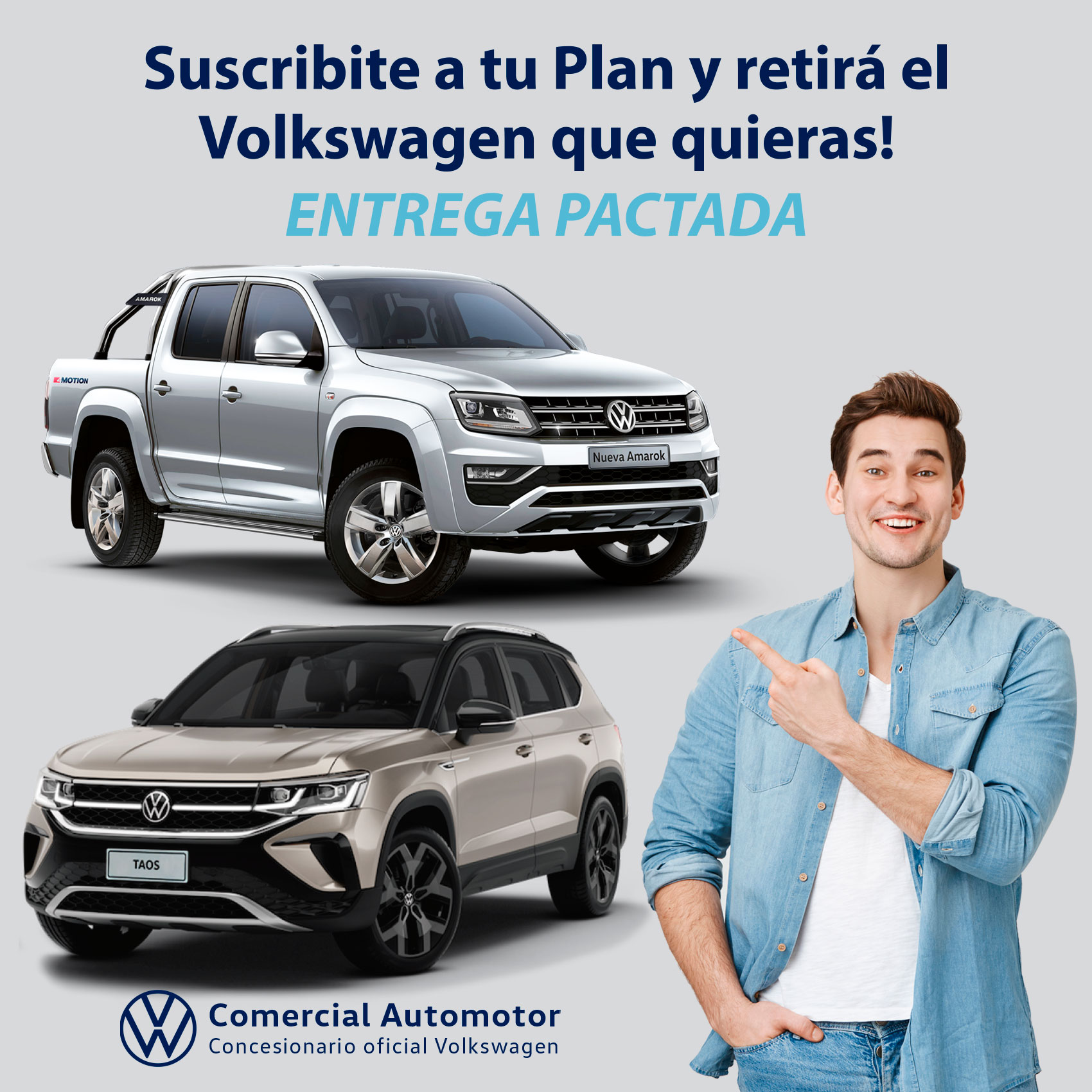 Suscribite a tu Plan y retira el
Volkswagen que quieras!

Comercial Automotor
Concesionario oficial Volkswagen
