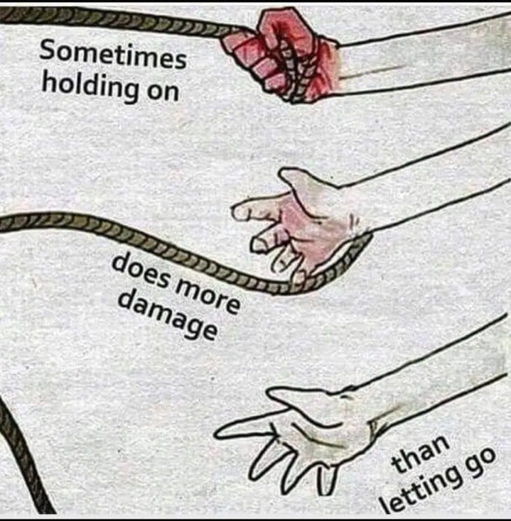 Sometimes
holding on