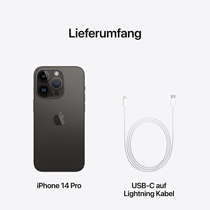 Lieferumfang

 

iPhone 14 Pro USB-C auf
Lightning Kabel