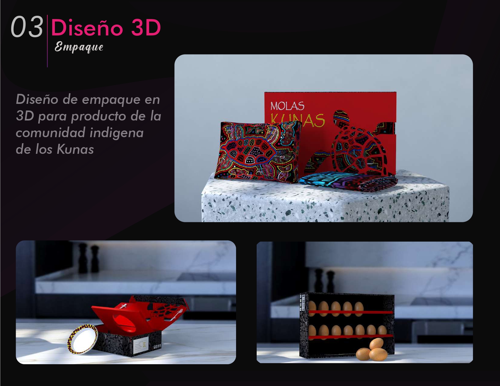 Disefio 3D | 03

Qtand

Stand realizado para la
venta de las molas de la
comunidad indigena de

los Kunas