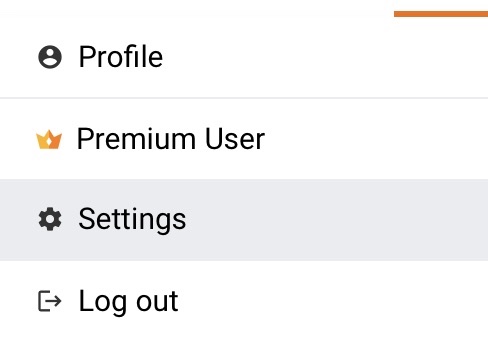 © Profile
¥ Premium User
& Settings

> Log out