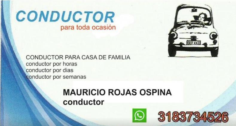 CONDUCTOR

para toda ocasion

 

CONDUCTOR PARA CASA DE FAMILIA

conductor por horas

conductor por dias
nductor por semanas

MAURICIO ROJAS OSPINA

conductor
3183734526