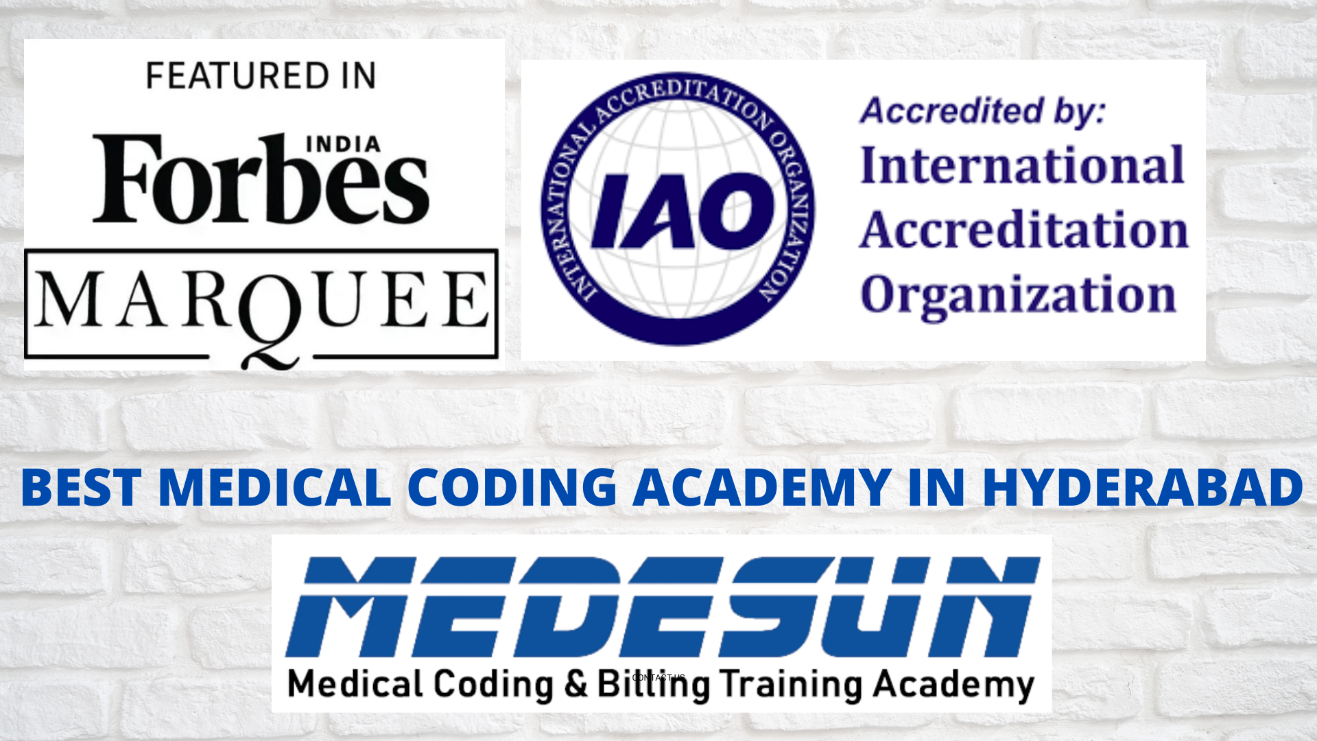 FEATURED IN

 

Accredited by:
For bés International
Accreditation
M A RO UE EJ Organization

BEST MEDICAL CODING ACADEMY IN HYDERABAD

ri LILI

Medical Coding & Bitting Training Academy