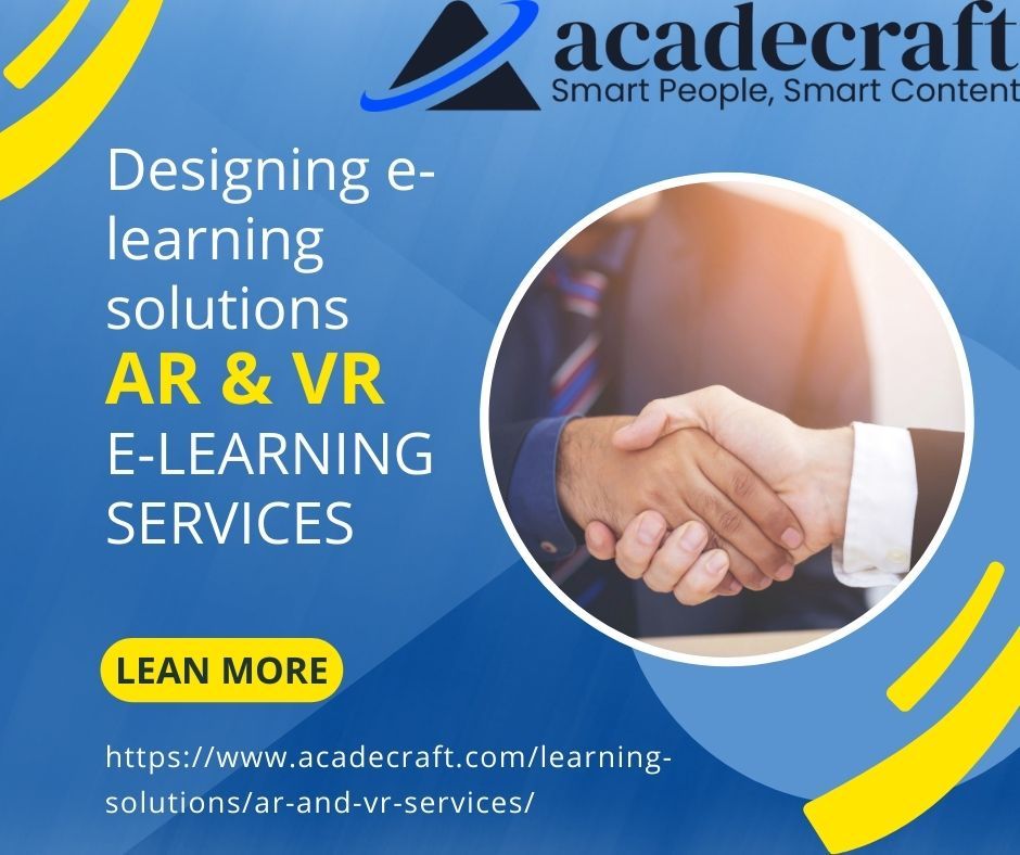 is es

learning
solutions
AEA
E-LEARNING
SERVICES

LEAN MORE

https://www.acadecraft.com/learning-

  

solutions/ar-and-vr-services/