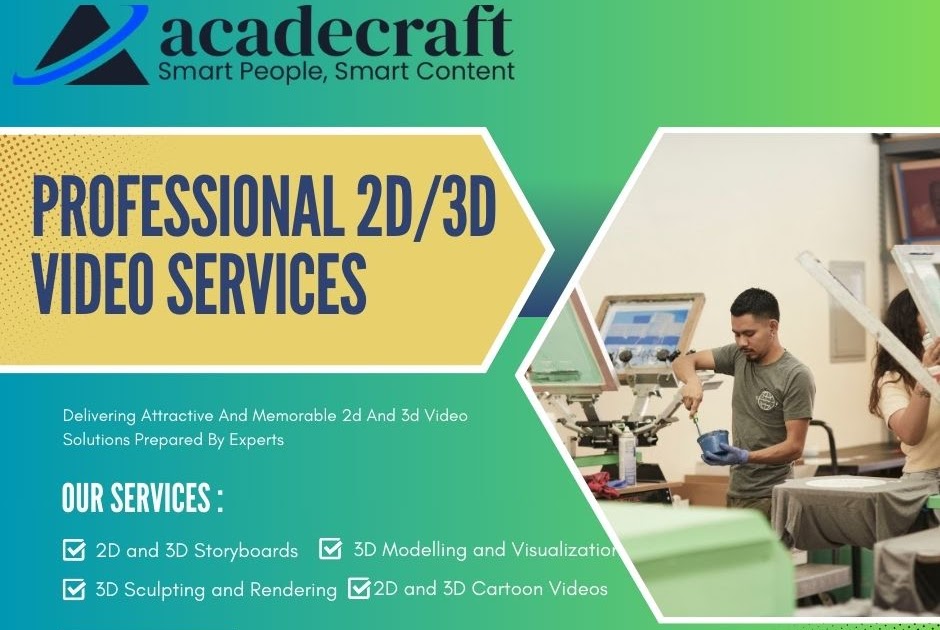 PROFESSIONAL 2D/3D
VIDEO SERVICES

Deliver ng Attractive And Memorable 2d And 3d Video
Soluticns Prepared By Experts

IERIE

[& 2D ond 30 Storyboards [8 3D Modelling and Visualizatiol
[4 3D Sculpting and Rendering [420 and 3D Cartoon Videos