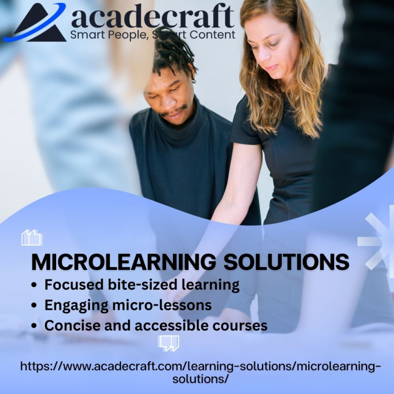 #/ acadecraft &

    

MICROLEARNING SOLUTIONS
Focused bite-sized learning

* Engaging micro-lessons

* Concise and accessible courses

https://www.acadecraft.com/learning-solutions/microlearning-
solutions/