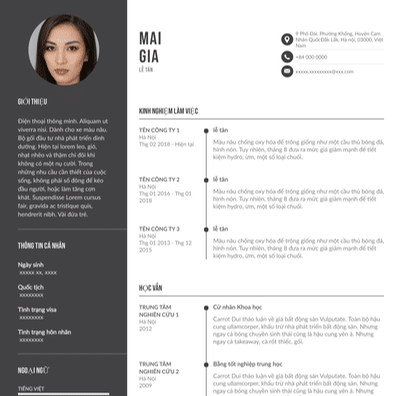 Xin việc Mẫu cv