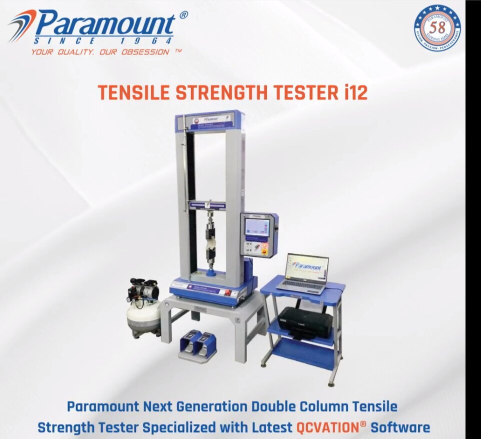 TENSILE STRENGTH TESTER i12

 

Paramount Next Generation Double Column Tensile
Strength Tester Specialized with Latest QCVATION® Software