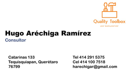 [o7~)
Hugo Aréchiga Ramirez
Consultor
Catarinas 133 Tel 414 291 5375
Tequisquiapan, Querétaro Cel 414100 7518
76799 harechigar@gmail com
