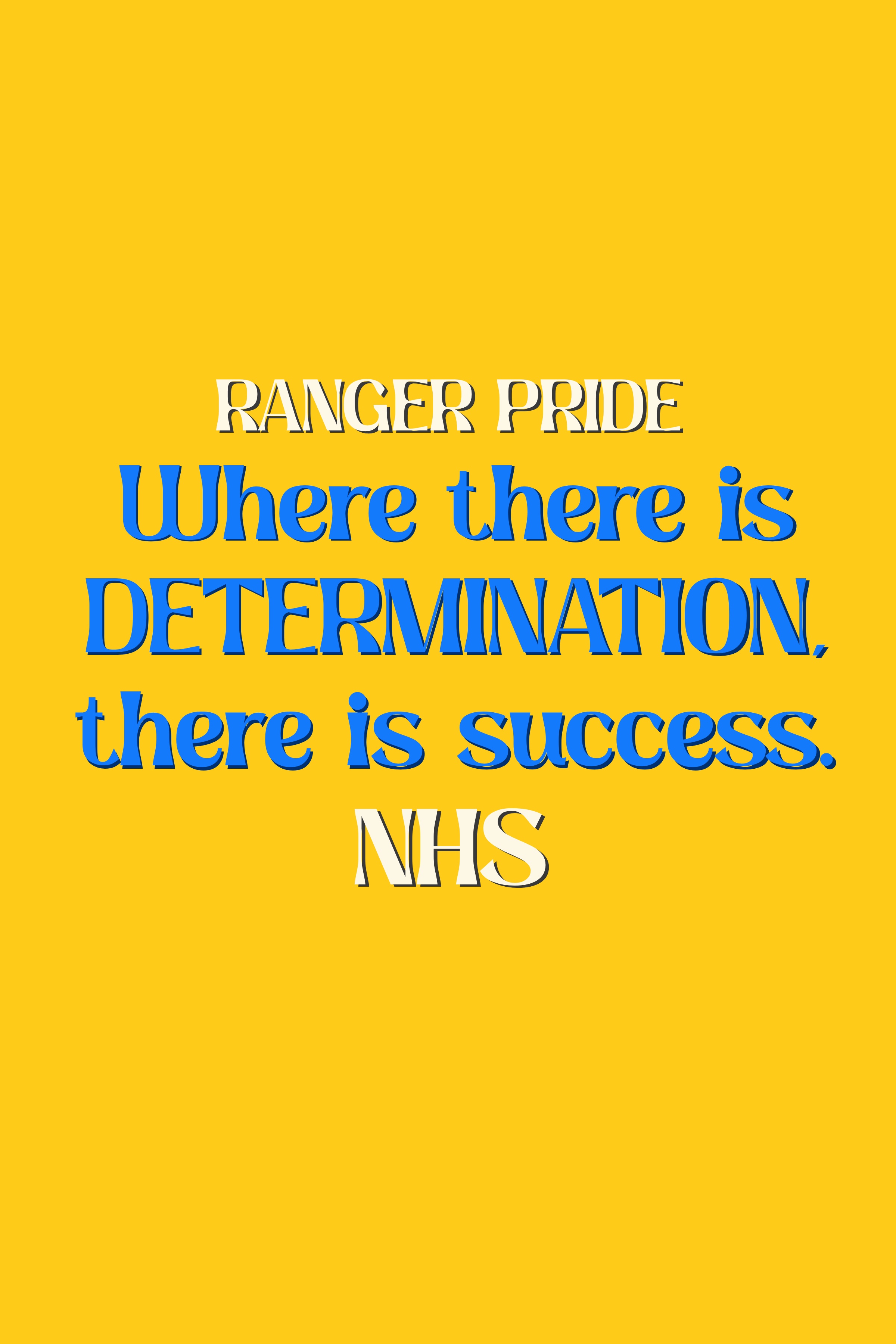 PNCER DRID)E
Where there is
DETERMINATION.
there is success.
INES
