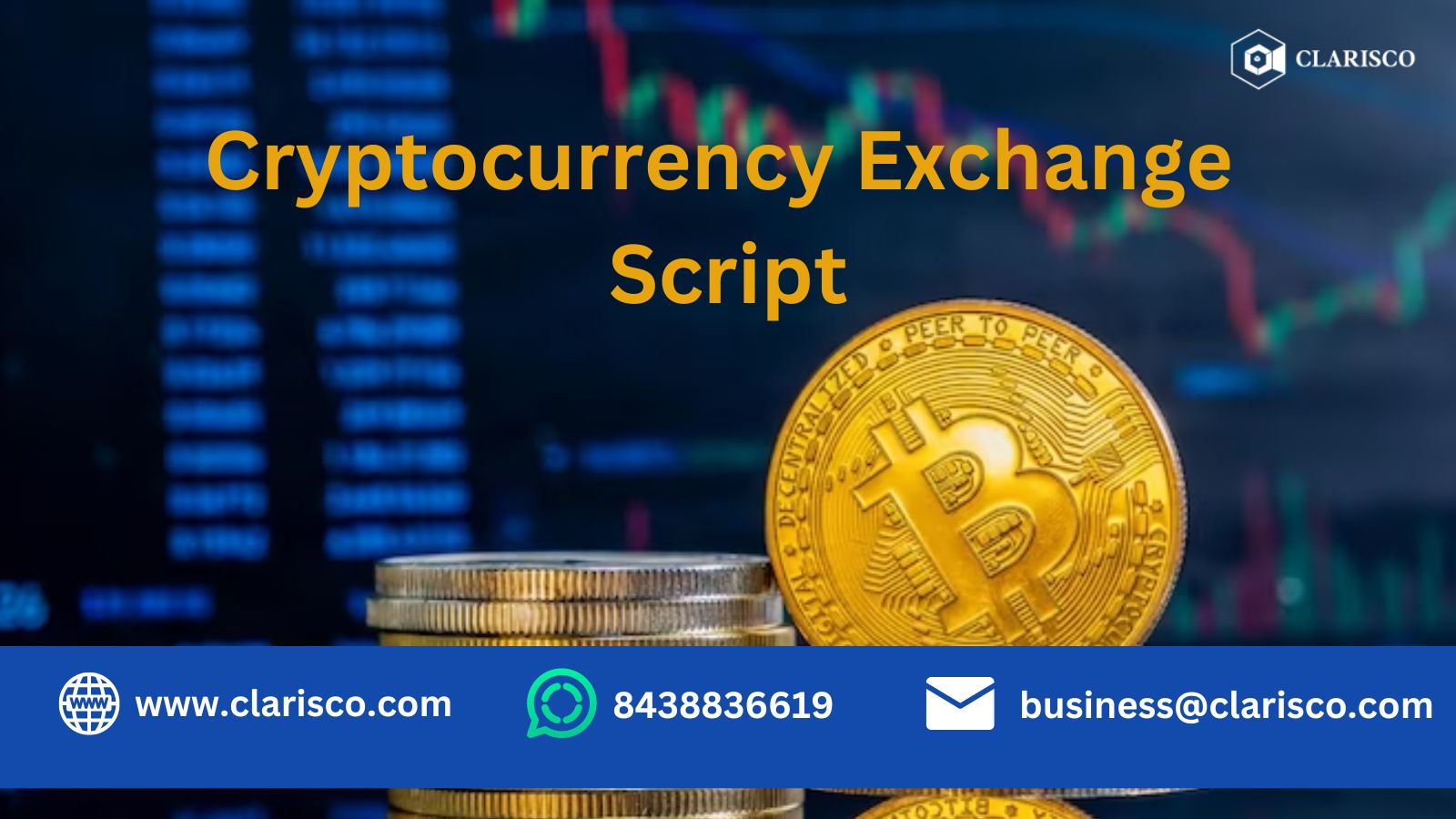 CERT
Cryptocurrency Exchange

Script _ —

  

&@ www.clarisco.com ®) LEE ETTy E NA business@clarisco.com

STITT TTTTVTVIIRIN) is =" = Sul